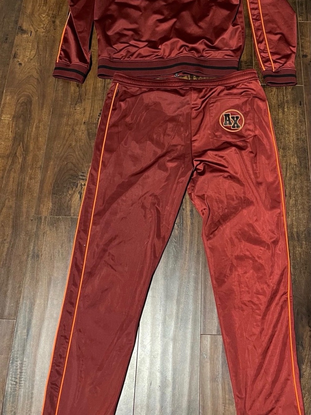 Armani Exchange Deep Red Track Jacket with Black Trim - Picture 4 of 6